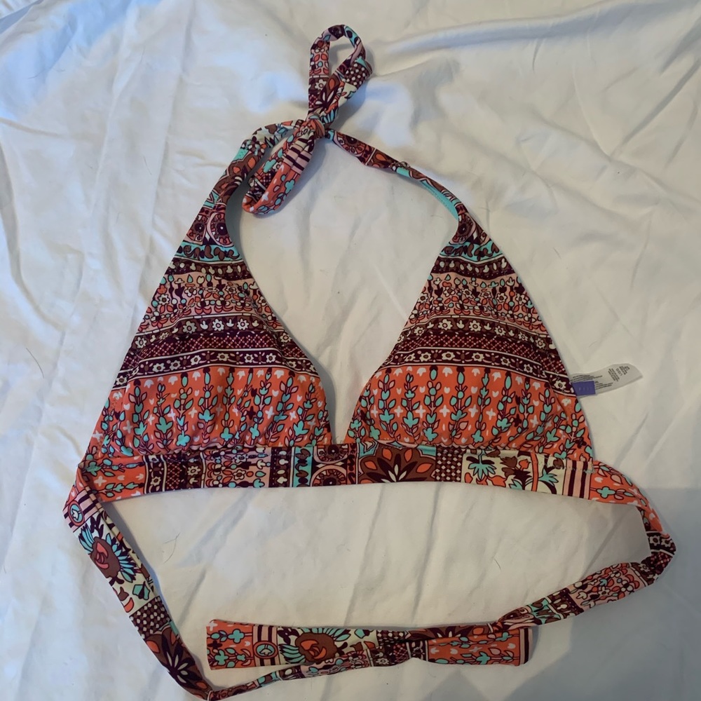 Patterned Triangle Bikini Top